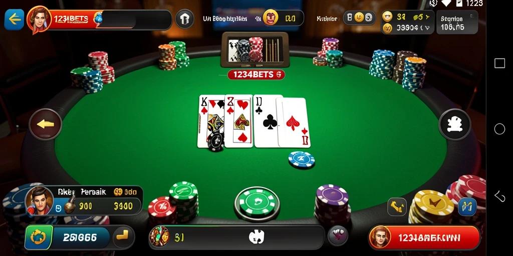 Tangkapan layar gameplay 1234BETS yang menampilkan aksi poker yang mendebarkan.