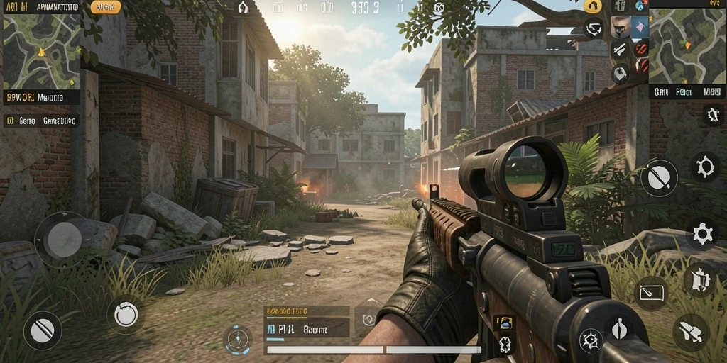 Tampilan mendebarkan dari gameplay ARWANATOTO dalam aksi FPS.