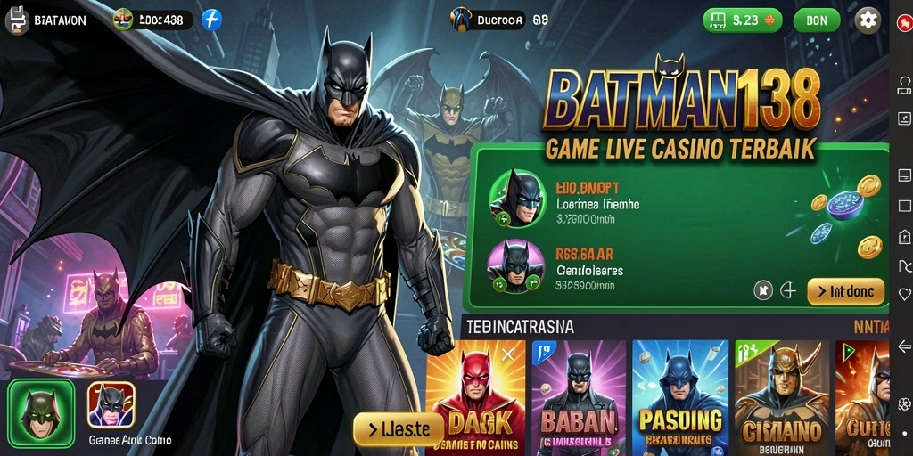 Tangkapan layar gameplay BATMAN138 yang menunjukkan dealer langsung dan meja permainan.