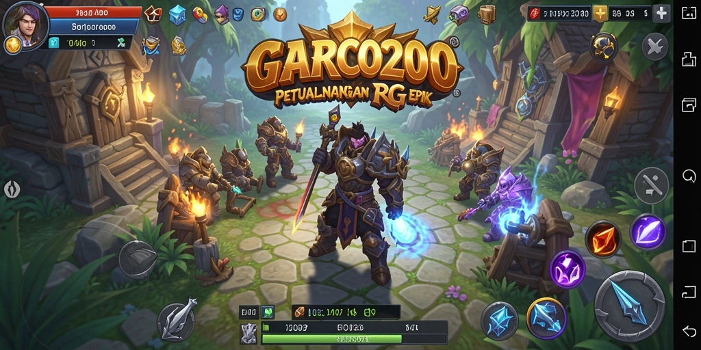 Screenshot utama GARCO200 menampilkan aksi seru dalam pertempuran RPG.