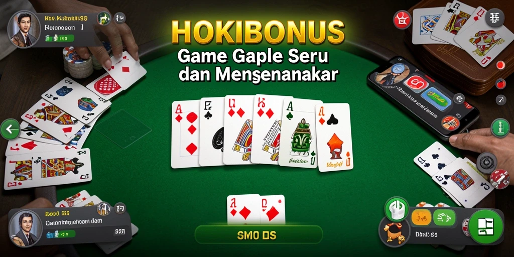 Tampilan permainan Gaple yang seru di HOKIBONUS.