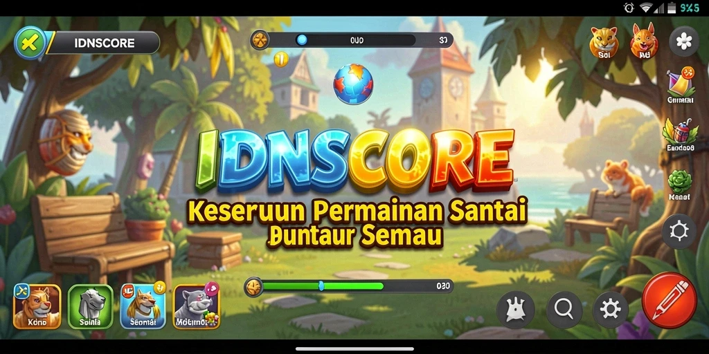 Tampak depan gameplay seru IDNSCORE dengan tantangan menarik.