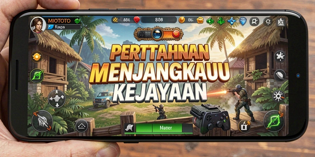 Screenshot gameplay MIOTOTO menunjukkan aksi menegangkan dalam Tower Defense.