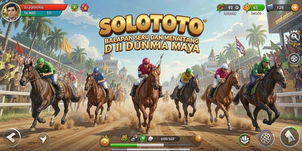 Tampilan gameplay balapan seru dalam SOLOTOTO yang memukau.