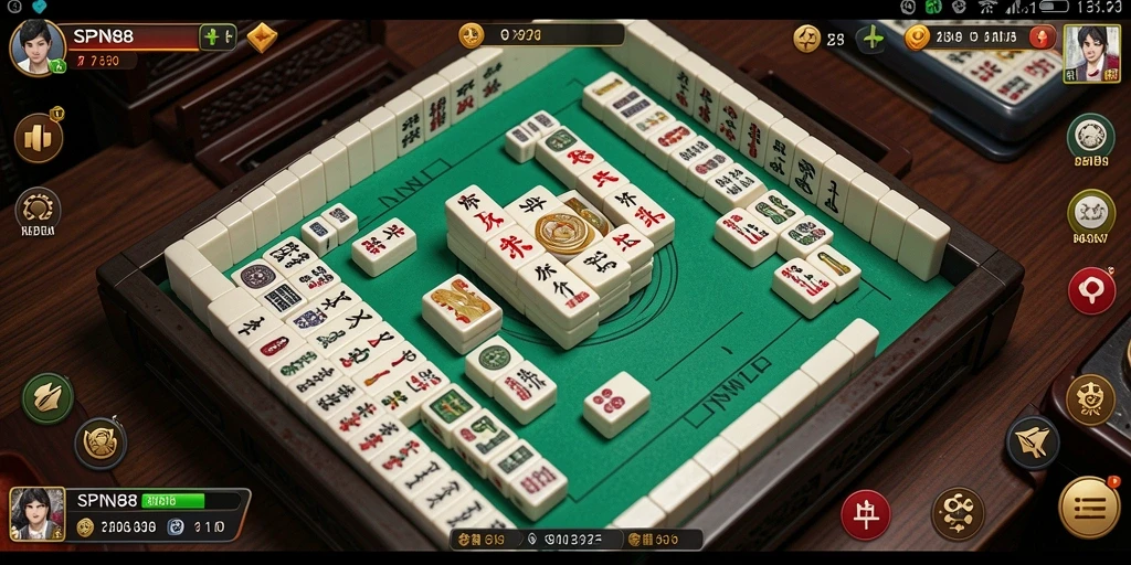 Screenshot utama SPN88 menampilkan gameplay Mahjong yang menarik.